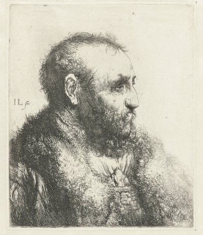 Byste av en gammel mann med pels av Jan Lievens