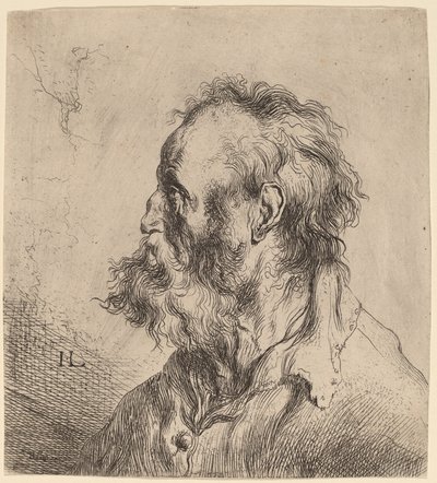 Byste av en skjeggete gammel mann av Jan Lievens