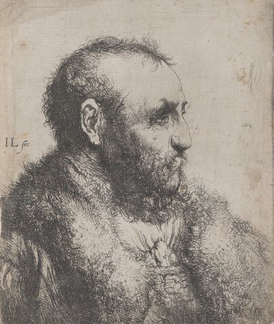Byste av en gammel mann med pelskrage, 1600-tallet. av Jan Lievens