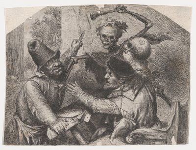 Død og kortspillere, 1620-74. av Jan Lievens