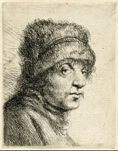 Hodet til en mann med hatt Variae Effigies a Joanne Livio (serietittel) av Jan Lievens