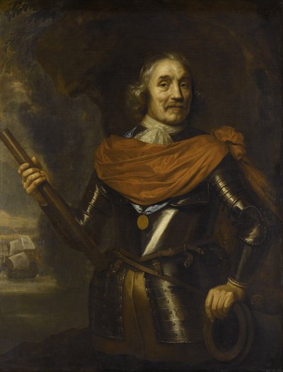 Maarten Harpertszoon Tromp 1597-1653, nederlandsk admiral, 1653 av Jan Lievens