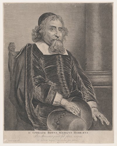 Portrett av Ephraim Bonus, lege, 1600-tallet. av Jan Lievens