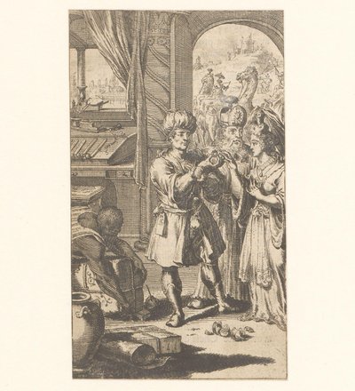 Vielsesseremoni mellom Muhammed og Chadja av Jan Luyken (possibly)