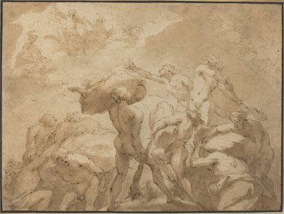 Battle of the Gods and Giants fra Mount Olympus og Mount Othrys av Jan Luyken