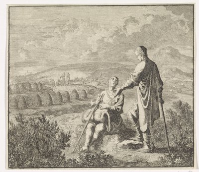 Emblem: felt Landskap med bikuber av Jan Luyken