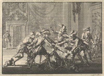Hertugen av Guise myrdet i slottet i Blois, 1588 av Jan Luyken
