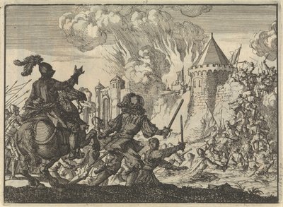 Nederlandske tropper stormer muren til Tienen, 1635 av Jan Luyken