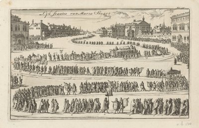 Begravelse av dronning Mary II Stuart, 1695 Lyk-staten Mary Stuart (tittel på objekt) av Jan Luyken