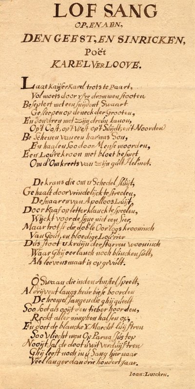 Lovsang til og for den vittige poeten Karel Verloove av Jan Luyken