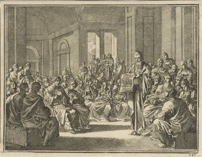 Opplesning av et sendebrev for en stor mengde kristne av Jan Luyken