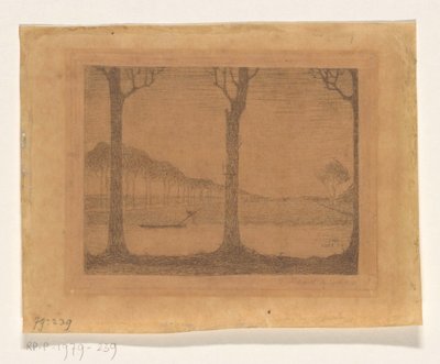 Trær langs kanalen ved Woudsterweg av Jan Mankes (signed by artist)