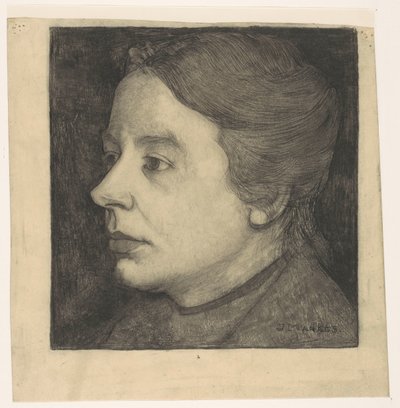 Portrett av Anne Mankes-Zernike av Jan Mankes (signed by artist)