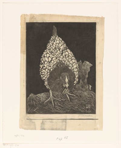 sølv wyandotte av Jan Mankes (signed by artist)