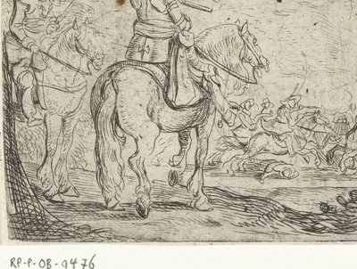 To ryttere i kavalerikamp Cavalry Battles (serietittel) av Jan Martszen de Jonge