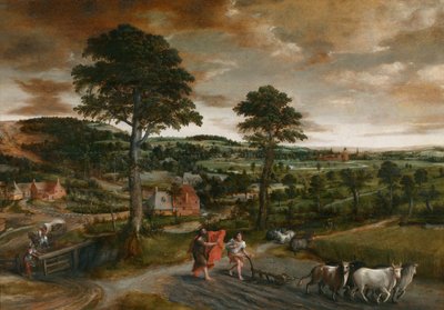 Elisjas kall av Jan Massys or Metsys