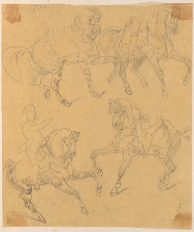 Skattkammer. Fire hester og ryttere. av Jan Matejko