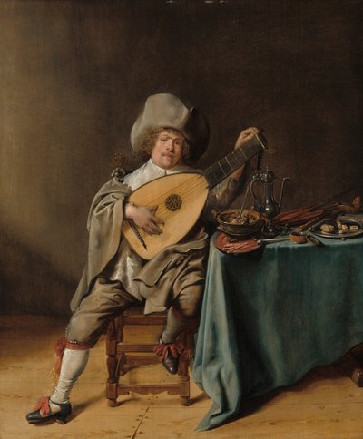 Selvportrett som lutspiller, ca. 16371638. av Jan Miense Molenaer