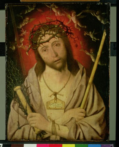 Kristus som sorgens mann (tempera på panel) av Jan Mostaert