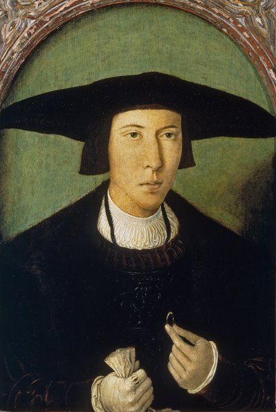 ""Portrait of a Young Man"" (Portrait of a Young Man) Maleri av Jan Mostaert (1472/73-1555/56) ca. 1520 Dim 53x37 cm Museo del Prado, Madrid av Jan Mostaert