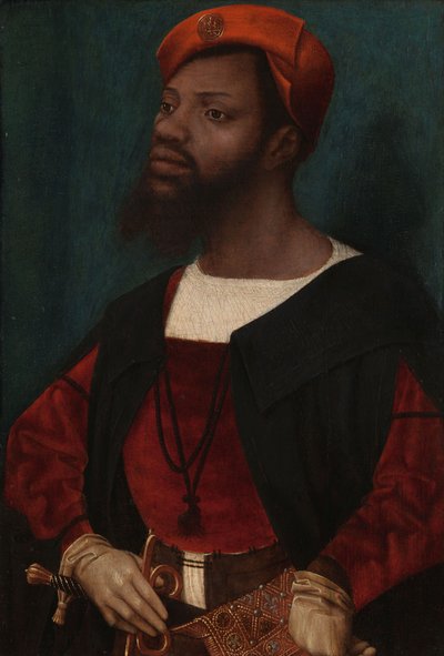 Portrett av en afrikansk mann, ca. 1525-30 (olje på panel) av Jan Mostaert