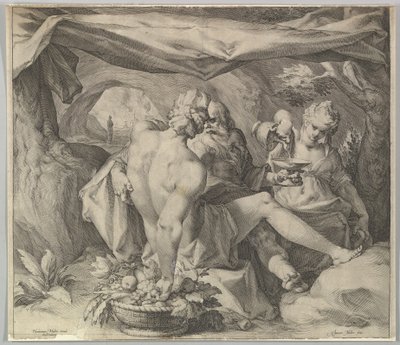 Lot og hans døtre, ca. 1630. av Jan Muller