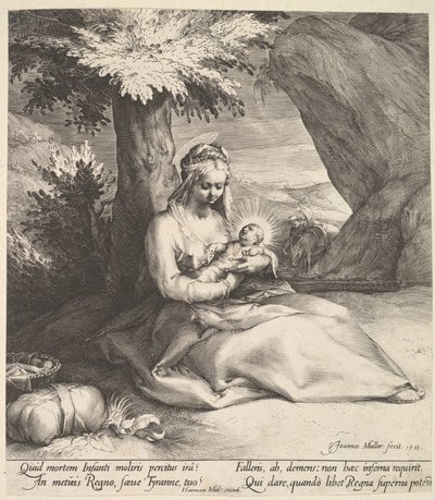 Hvil på flyturen til Egypt, ca. 1613. av Jan Muller
