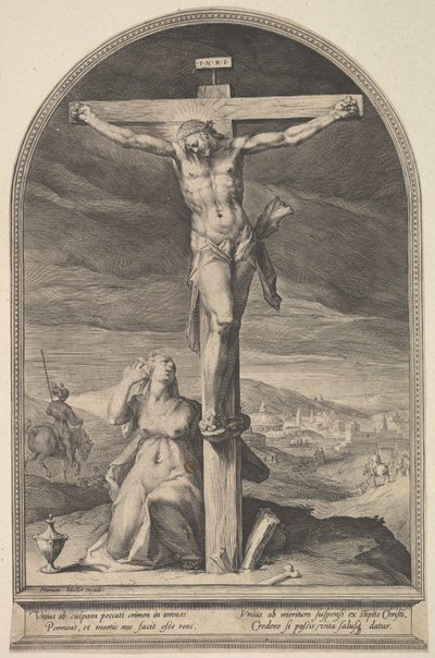 St. Maria Magdalena ved foten av korset, ca. 1612. av Jan Muller