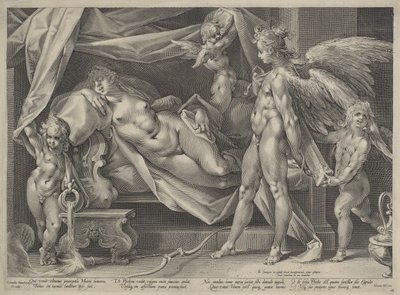 Amor og Psyche av Jan Muller, after Bartholomaeus Spranger