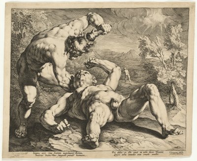 Kain dreper Abel av Jan Muller, after Cornelis Cornelisz van Haarlem