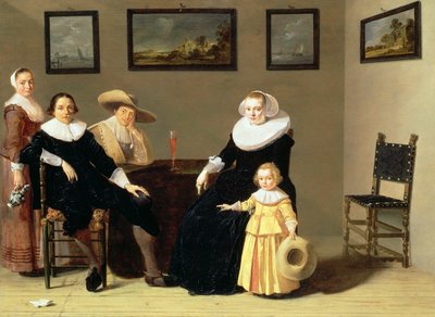 Nederlandsk familie i et interiør av Jan Olis