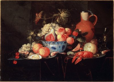 Stilleben med frukt og sjøkreps - il på lerret, ca.1660 av Jan Pauwel II the Younger Gillemans