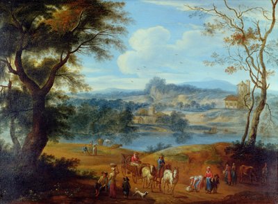 Landskap, ca.1700 av Jan Peter van the Elder Bredael