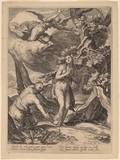 Utvisning fra Eden av Jan Pietersz Saenredam after Abraham Bloemaert