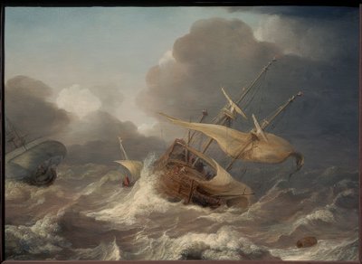 Nederlandske skip i en storm av Jan Porcellis