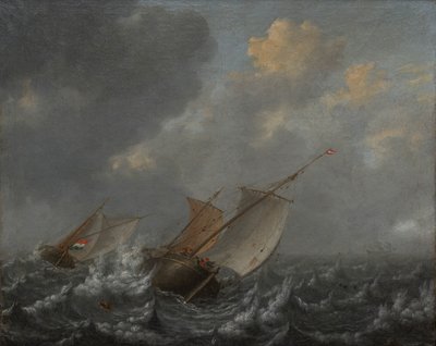 Fartøy på et hakkete hav av Jan Porcellis
