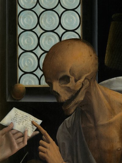 Detalj av Death and the Miser, ca. 1515-21 (olje på panel) av Jan Provoost