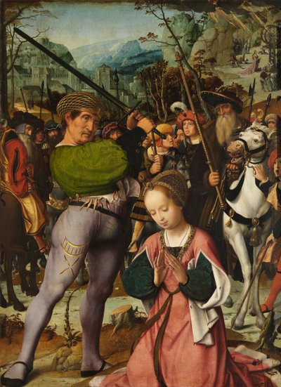 Halshuggingen av Saint Catherine (olje på panel) av Jan Provoost