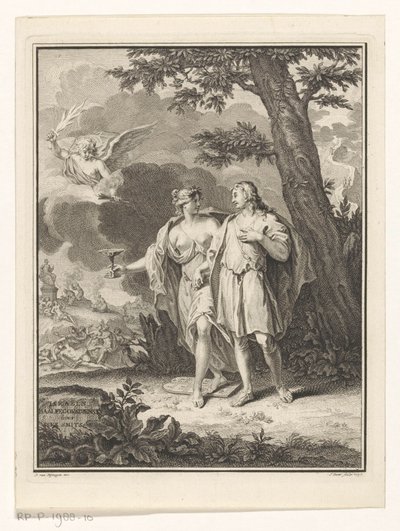 Lust forfører en ung mann Tittelside for: Dirk Smits, Israëls Baalfegorsdienst, eller straffet begjær, 1737 av Jan Punt