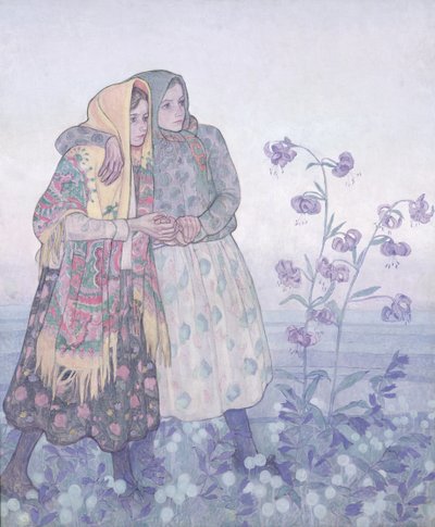 Procession of Polish Highland Women, ca. 1910 (tempera på lerret) av Jan Rembowski