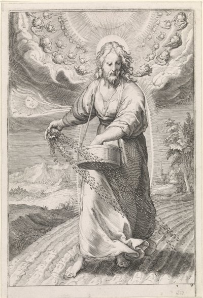Kristus som en såmann Lignelse om ugresset blant kornet (serietittel) av Jan Saenredam (attributed to)