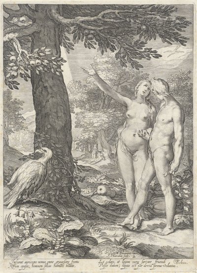 Adam og Eva foran treet til kunnskap om godt og ondt Adam og Eva (serietittel) av Jan Saenredam