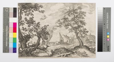 Landskap som viser bortføringen av Ganymedes, ca. 1600 av Jan Saenredam