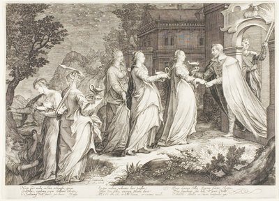 Tallerken fire, fra Five Wise and Five Foolish Virgins av Jan Saenredam