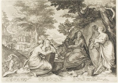 Plate One, fra Five Wise and Five Foolish Virgins av Jan Saenredam