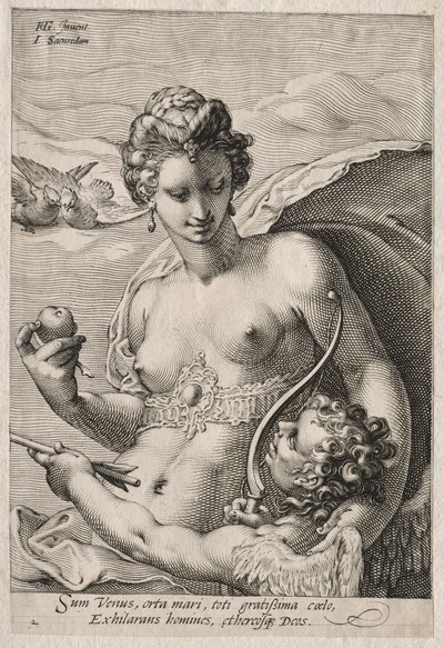 Venus og Amor av Jan Saenredam