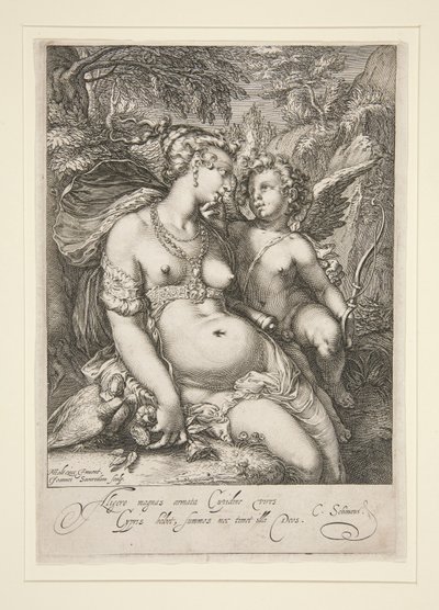 Venus og Amor av Jan Saenredam