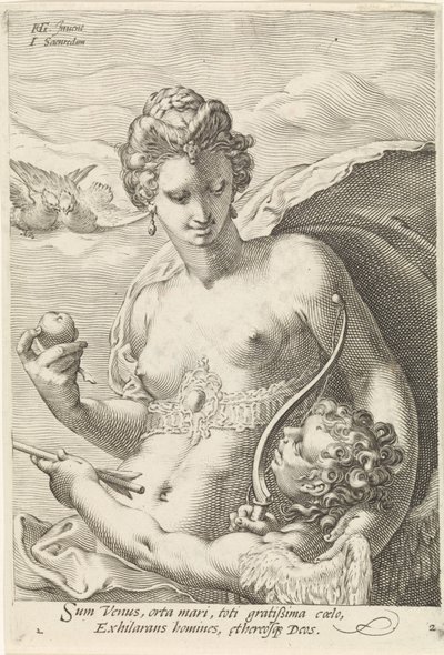 Venus og Amor The Three Goddesses of the Judgment of Paris (serietittel) av Jan Saenredam