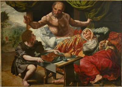 Isaac Blessing Jacob, midten av 1500-tallet. av Jan Sanders Hemessen van