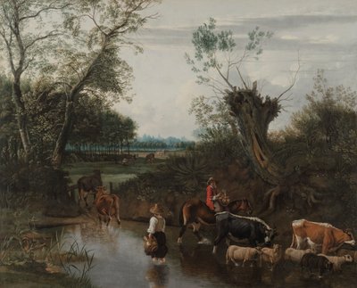 Bønder krysser en bekk, ca. 1670. av Jan Siberechts